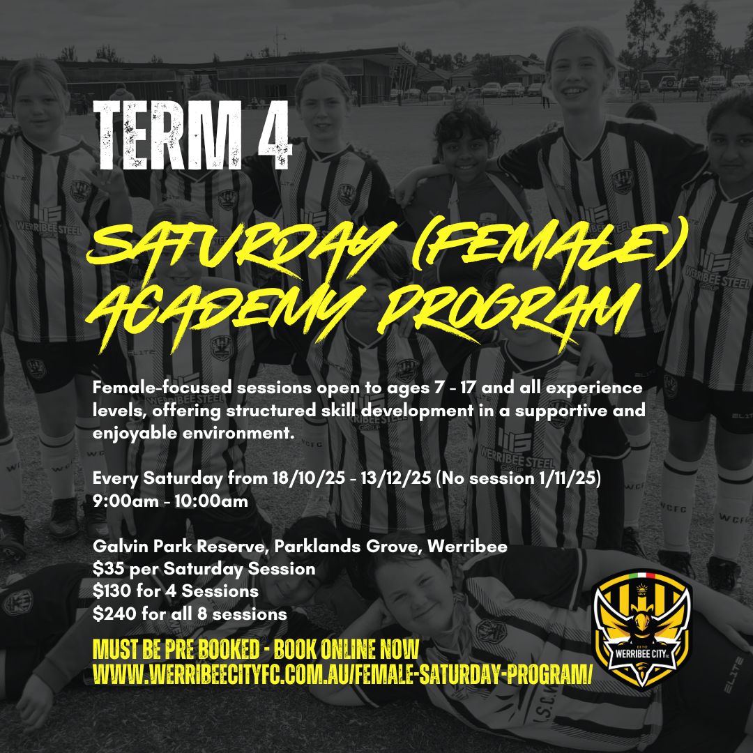 NEW Web FEMALE Saturday Academy Program - Term 4 2025